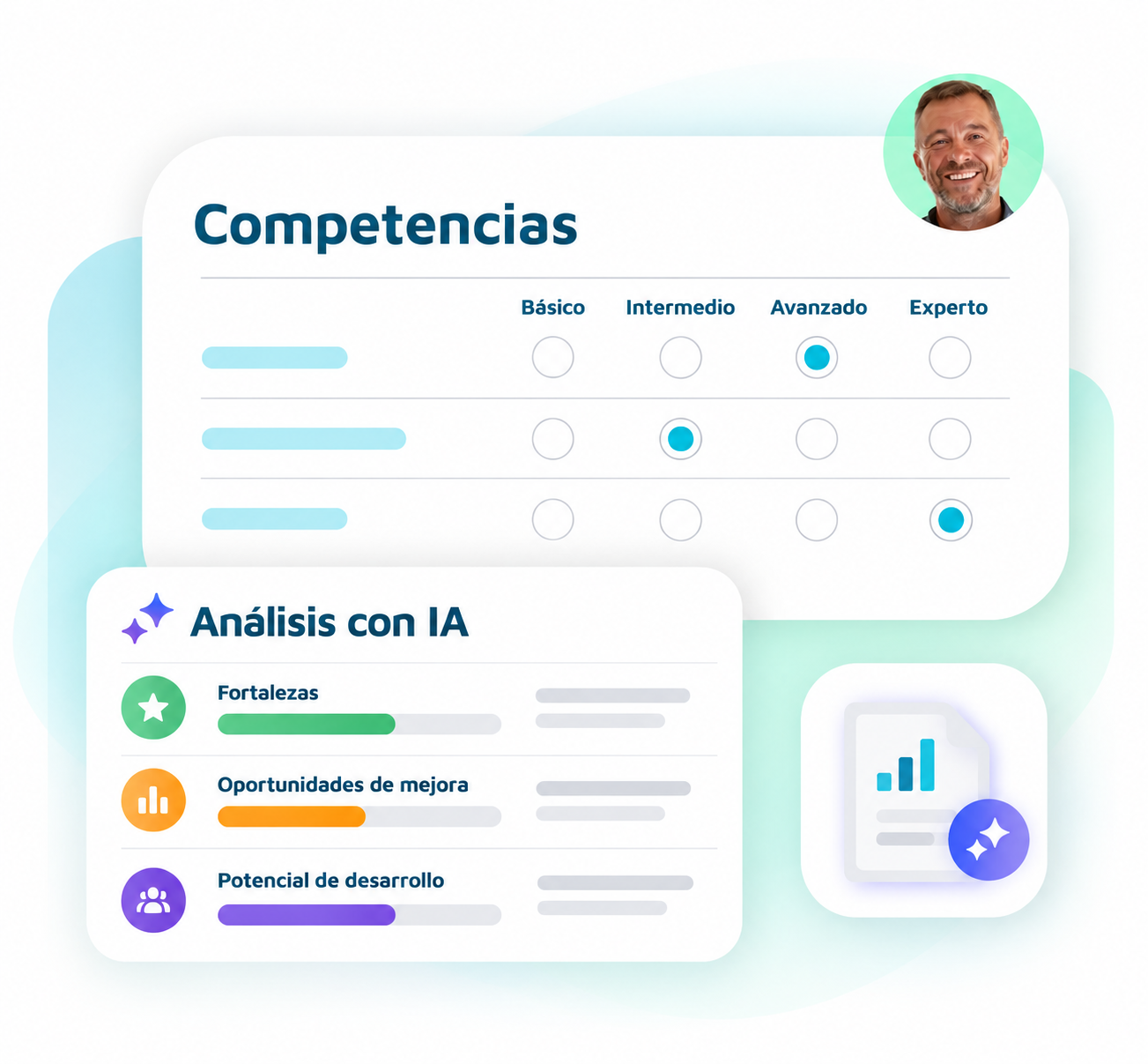 Soft HR Skills Dashboard Illustration